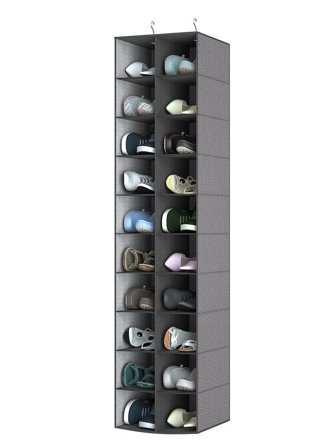 Libeder Hanging Shoe Organizer for Closet, Hanging Closet Organizers 20 Section Shoe Shelves, Space Saving Shoe Holder & Storage, Grey, 12''W×12''Dx 50''H - Image 1