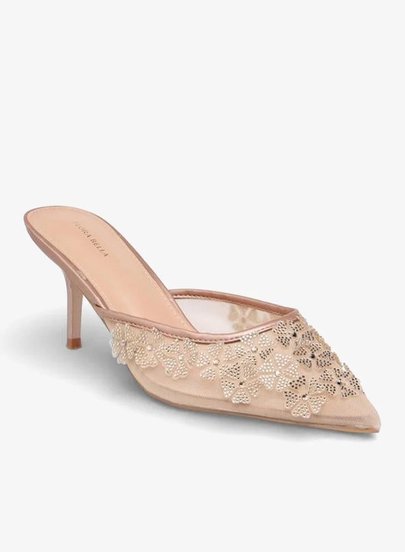 Flora Bella By Shoexpress ROSE GOLD Women Stiletto Heel Mules Ramadan Collections for Women | Best Price UAE