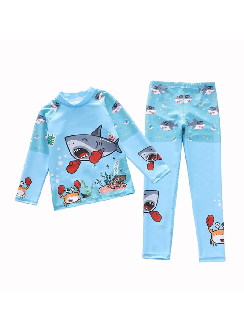 Generic 2pcs children's swimsuit boys one piece long sleeve long pants surfing swimsuit swimsuit - Image 1