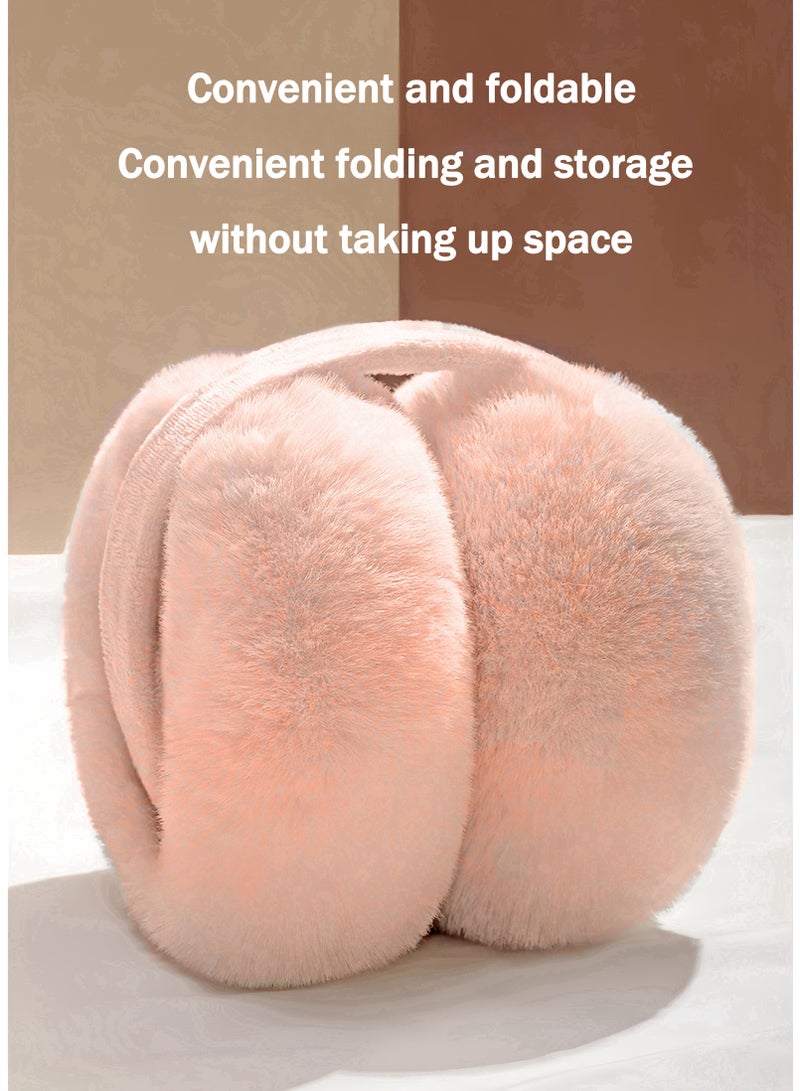 Eilimi Outdoor sports ladies and girls winter warm earmuffs bicycle ski windproof hood earmuffs plush ear rabbit design (light pink) - Image 4