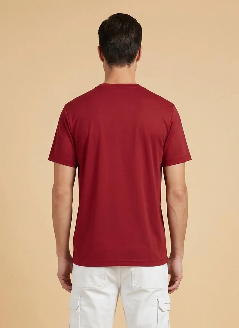 Nobero Deep Red Nobero Regular Fit Printed T-shirt for Men for Men | Best Price UAE