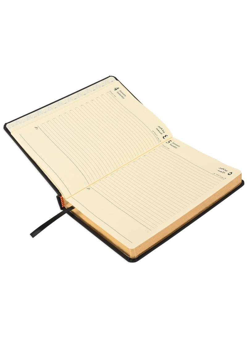 FIS FIS Golden A5 Diary 2025 (Arabic/English) Black - FSDI19AEG25BK  - Image 2