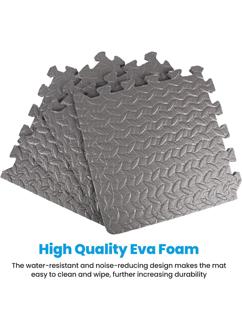 Soofam 12 Pack Puzzle Exercise Floor Mat, EVA Foam Mats with Interlocking Floor Tiles, 12'' x 12'' Foam Gym Mat, Protective Flooring Mats Interlocking for Home and Gym Equipment - Image 3