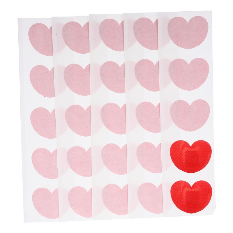50 Heart Shaped Adhesive Bandages 52x42mm Breathable First Aid Patches Portable Wound Care - Image 2