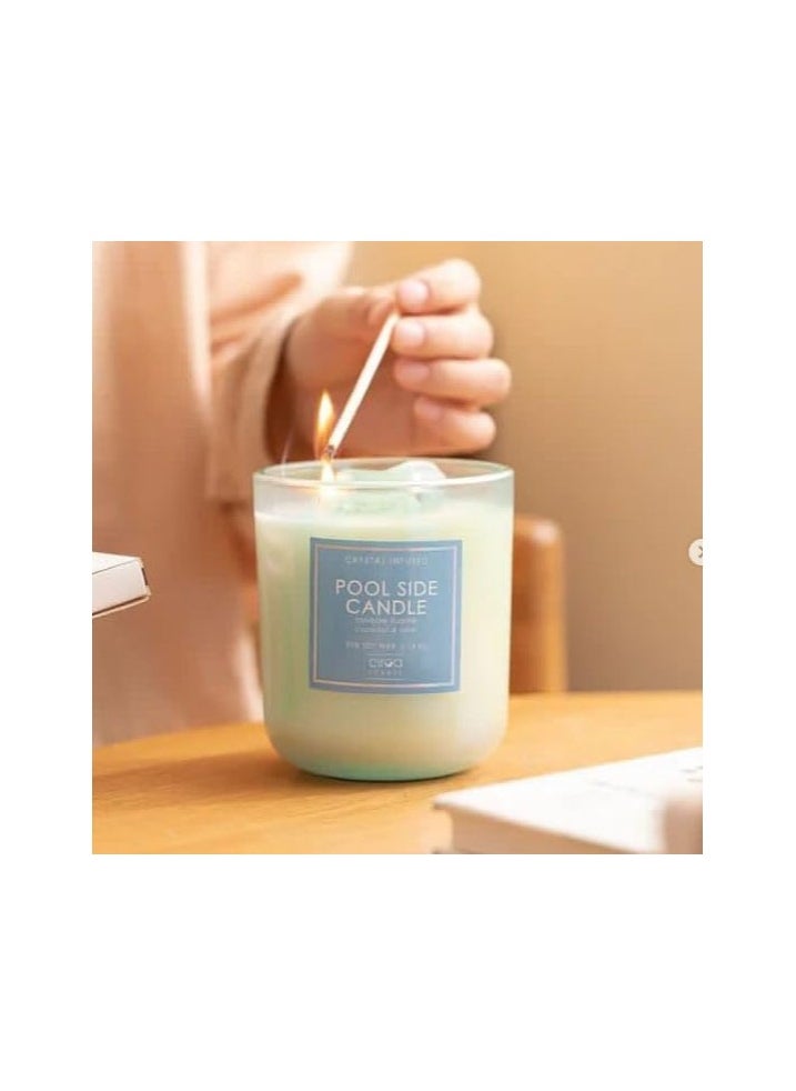 سبيس شوب شموع معطرة للمنزل، شمع طبيعي، برطمان زجاجي للعلاج العطري، هدايا للنساء في أعياد الميلاد، عيد الحب، الزفاف، الكريسماس (جانب حمام السباحة)  - Image 2