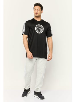 Adidas Men Sportswear Fit Short Sleeves Outdoor T-Shirt, Black  - Image 2