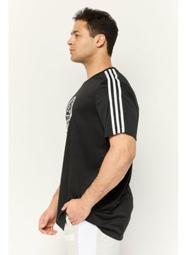 Adidas Men Sportswear Fit Short Sleeves Outdoor T-Shirt, Black  - Image 4