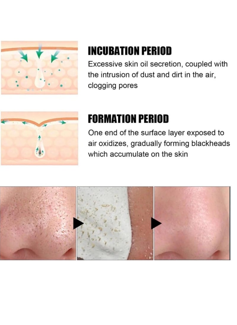 iFast Pore Minimizing Essence Blackhead Remover Nose Mask Pore Cleanser Purifying Peel off Face Mask with 60Pcs Strips Clean Tighten Pores and Remove Blackheads Nose Plants Pore Strips 30g  - Image 5