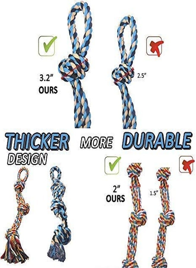 KittuPet ألعاب كيتو بيت للكلاب التي تمضغ بقوة - مجموعة من قطعتين من ألعاب حبل الكلاب شديدة التحمل بحجم XL للجراء من السلالات الكبيرة - الكلاب المتوسطة والكبيرة للمضغ والتسنين وشد الحبل (قد يختلف اللون) - Image 4