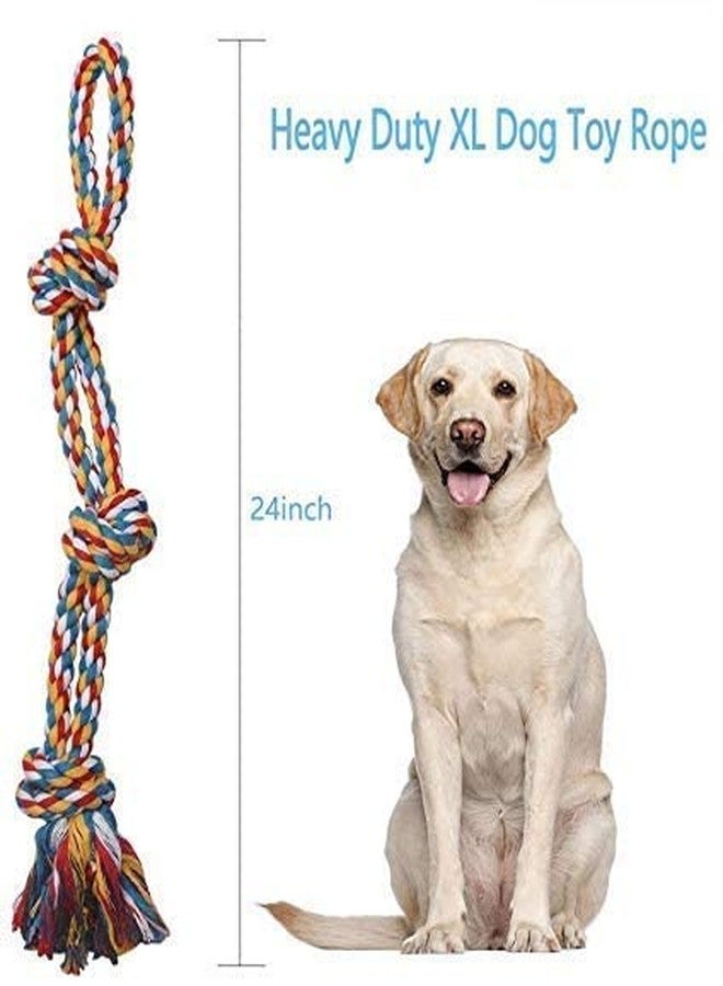 KittuPet ألعاب كيتو بيت للكلاب التي تمضغ بقوة - مجموعة من قطعتين من ألعاب حبل الكلاب شديدة التحمل بحجم XL للجراء من السلالات الكبيرة - الكلاب المتوسطة والكبيرة للمضغ والتسنين وشد الحبل (قد يختلف اللون) - Image 2