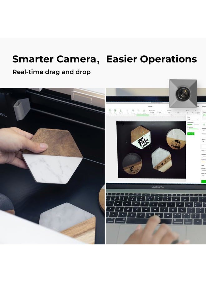 XTOOL M1 10w Compact 3-in-1 Laser Engraver & Cutting Machine with Rotary & Material Box, Higher Accuracy & Smarter Auto-Focus, Create Christmas DIY Wood/Metal/Paper/Acrylic/Iron-on/Vinyl - Image 4