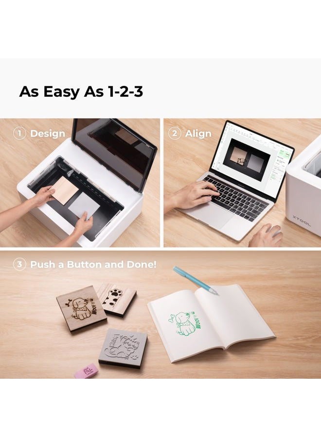 XTOOL M1 10w Compact 3-in-1 Laser Engraver & Cutting Machine with Rotary & Material Box, Higher Accuracy & Smarter Auto-Focus, Create Christmas DIY Wood/Metal/Paper/Acrylic/Iron-on/Vinyl - Image 5