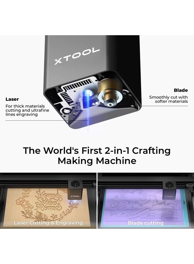 XTOOL M1 10w Compact 3-in-1 Laser Engraver & Cutting Machine with Rotary & Material Box, Higher Accuracy & Smarter Auto-Focus, Create Christmas DIY Wood/Metal/Paper/Acrylic/Iron-on/Vinyl - Image 2