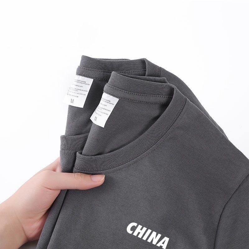 Factory Fashion Brand Printed T-Shirt Men'S And Women'S Summer Shoulder Round Neck Slim Short Sleeve Breathable Joker Base Shirt - Image 2
