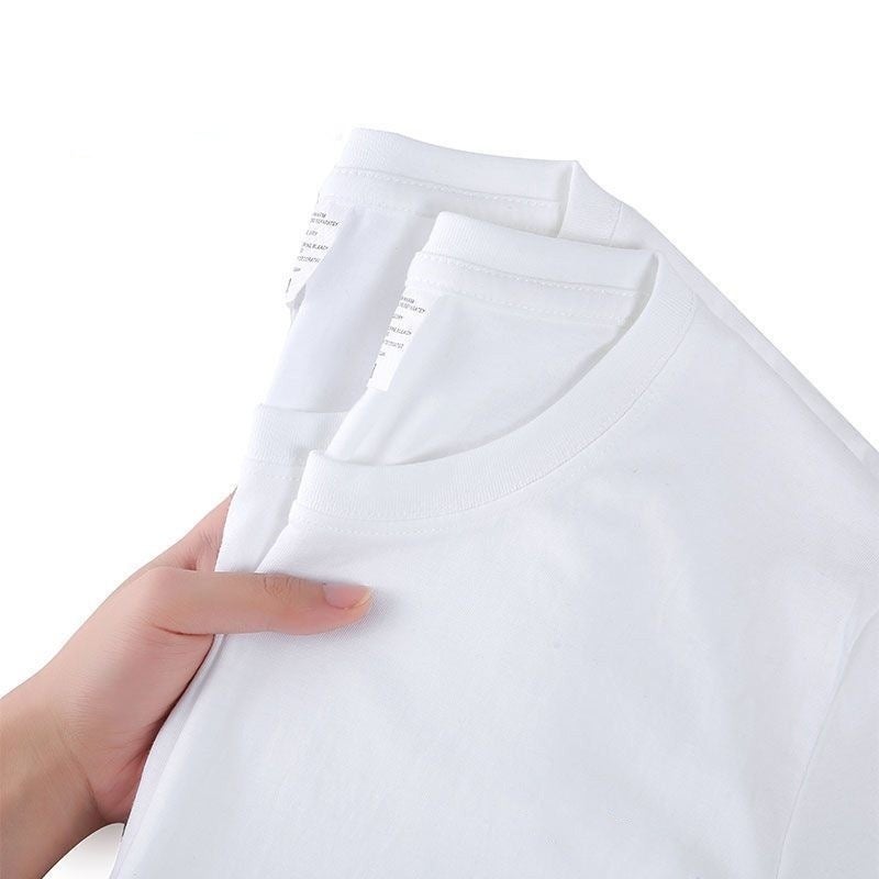 Factory Fashion Brand Printed T-Shirt Men'S And Women'S Summer Shoulder Round Neck Slim Short Sleeve Breathable Joker Base Shirt - Image 1