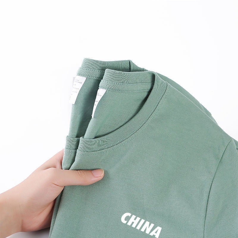 Factory Fashion Brand Printed T-Shirt Men'S And Women'S Summer Shoulder Round Neck Slim Short Sleeve Breathable Joker Base Shirt - Image 3
