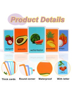 ShebSheb Flash Cards for Toddlers Learn Fruits English Word Fun Learning and Educational Flashcards- 36 Picture Cards  - Image 4