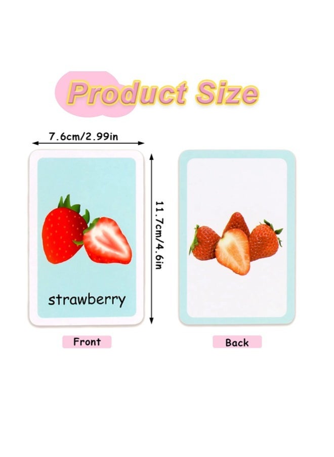 ShebSheb - Flash Cards for Toddlers Learn Fruits English Word Fun Learning and Educational Flashcards- 36 Picture Cards - Image 1