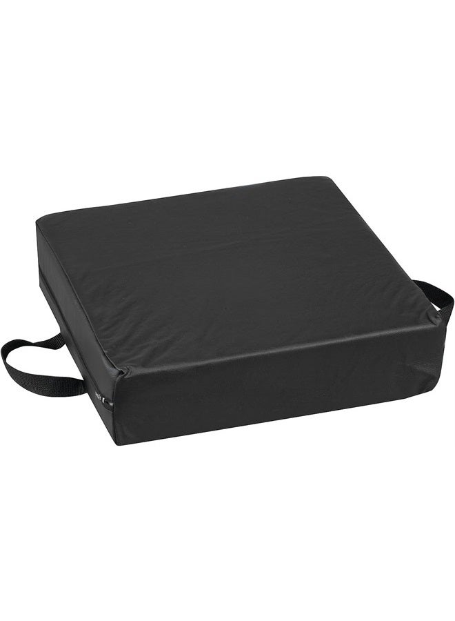 DMI Comfort Seat Cushion for Soft and Firm Support on Wheelchairs, Office Chairs, Dining Chairs and Stadium Seats, Standard Foam, 16 x 16 x 4, Black - Image 1