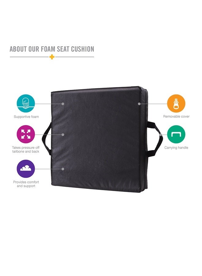 DMI Comfort Seat Cushion for Soft and Firm Support on Wheelchairs, Office Chairs, Dining Chairs and Stadium Seats, Standard Foam, 16 x 16 x 4, Black - Image 2