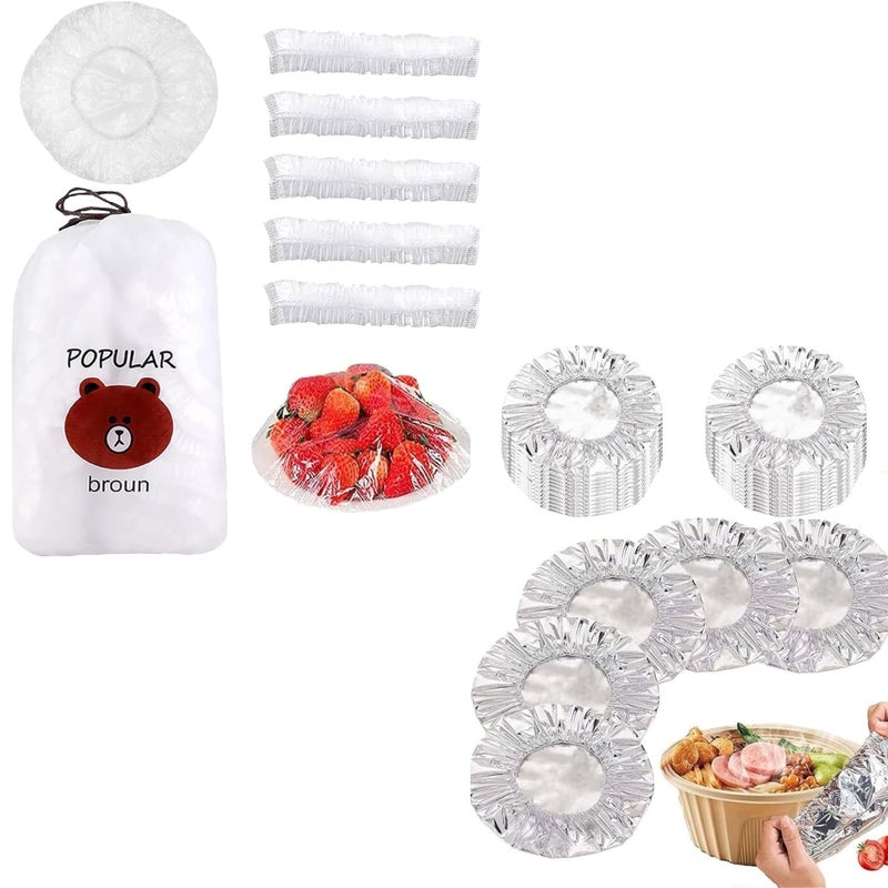 200 Reusable flexible transparent food covers + 20 piece of heat-insulating silver lids, For less than 0.50 cent keep food hot and fresh for Fruit,Meals and Dishes - Image 1