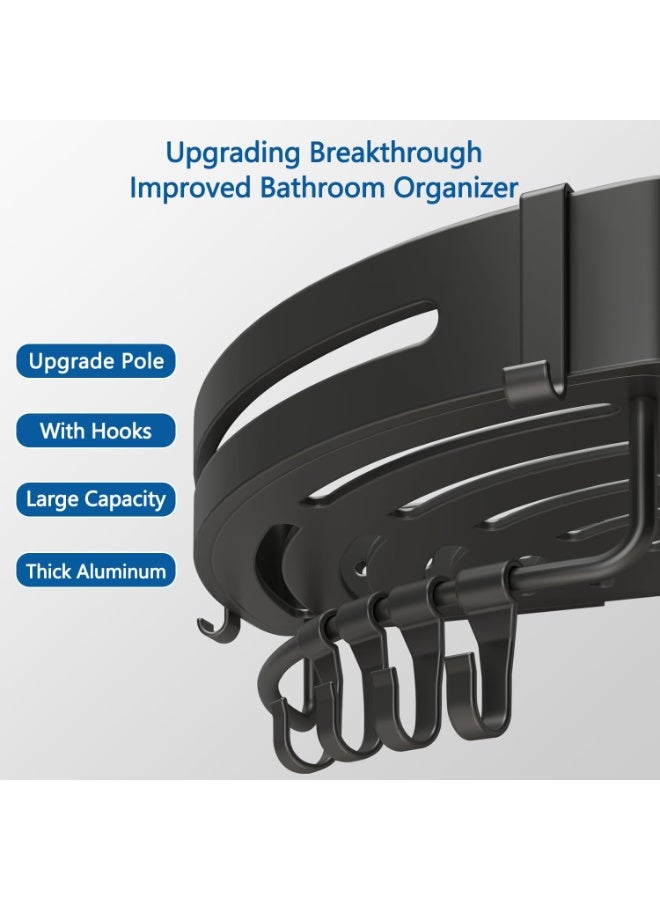 Healife Minimalist Triangle Shower Caddy, Black Pack of 2, Bathroom Shelf, Kitchen, Toilet, Shampoo and Shower Gel Holder - Image 2