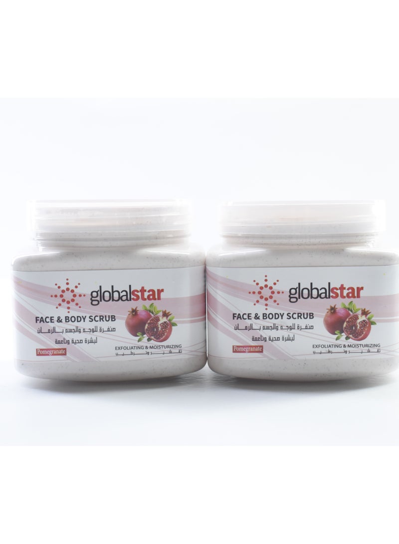 Global Star 2 Pieces Pomegranate Face And Body Scrub 500ml - Image 1