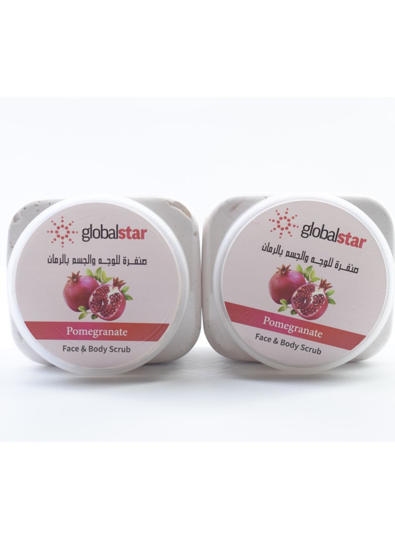 Global Star 2 Pieces Pomegranate Face And Body Scrub 500ml - Image 2