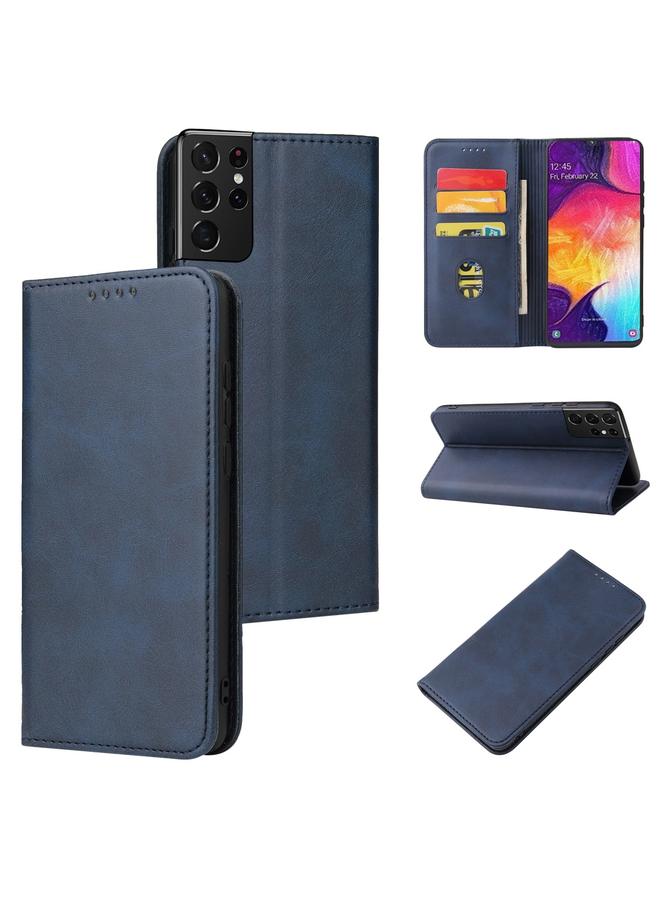 S-TOP Case For Samsung Galaxy S21 Ultra 5G Calf Texture Magnetic Horizontal Flip Leather Case with Holder & Card Slots & Wallet - Image 1