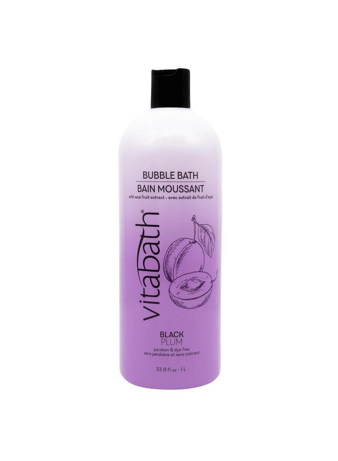 Vitabath Black Plum Bubble Bath Rich Foaming Soak - Moisturizing & Nourishing Indulgent Suds For Women & Men All Skin Types - 33.8 Fl Oz 1L - Image 1