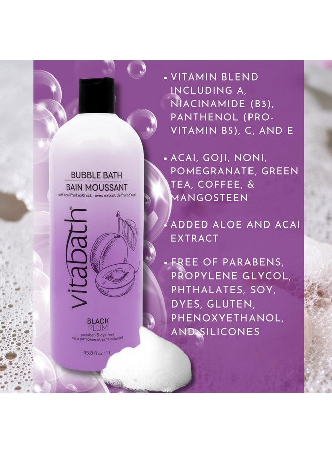 Vitabath Black Plum Bubble Bath Rich Foaming Soak - Moisturizing & Nourishing Indulgent Suds For Women & Men All Skin Types - 33.8 Fl Oz 1L - Image 2