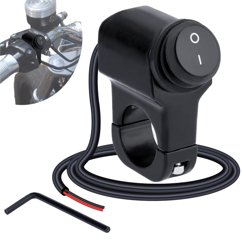 ecocstm Motorcycle Handlebar Switch 12V, Waterproof Motorcycle Light Toggle Switch, Aluminum Alloy ATV Light ON Off Switches, for Motorcycle ATV UTV Scooters, Fits 7/8" Handlebars (22mm) - Image 1