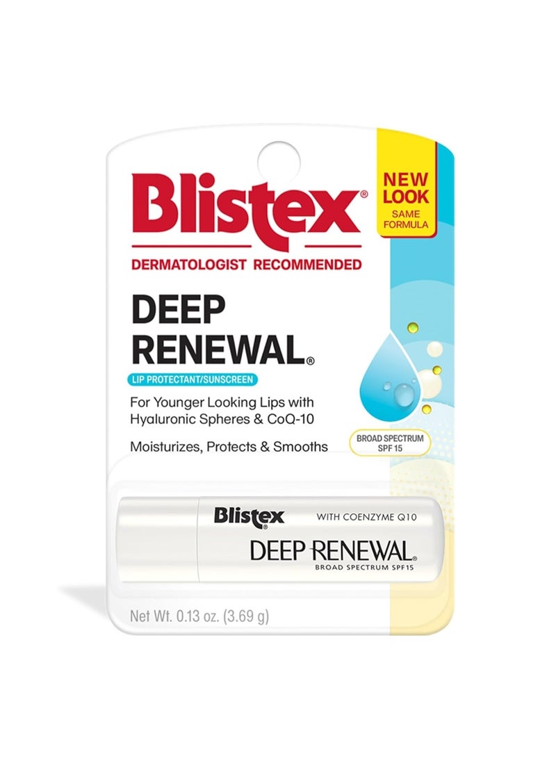 Blistex Deep Renewal Lip Protectant Sunscreen Balm, 0.13 Ounces (3.69g) (Pack of 4) - Image 1