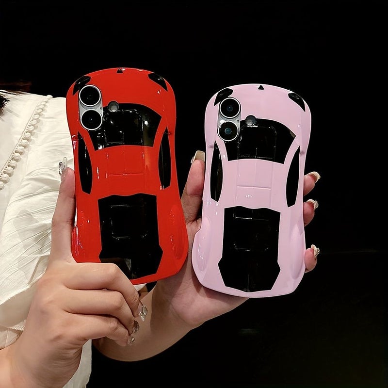 Yellow Anti Fall Phone Case For iPhone 14 Plus Sports Car Design Durable - Image 3