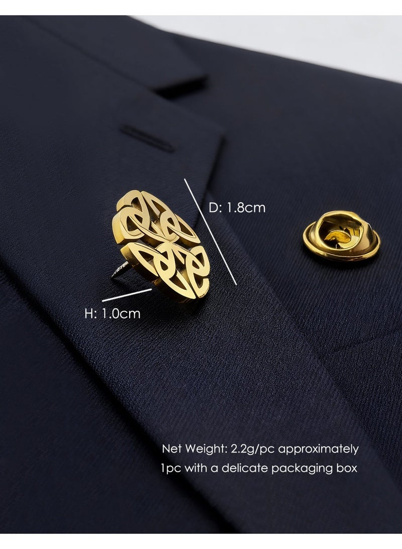 DB Innov. Pin Brooch, 1PC Cutout Geometric Floral Brooch, Premium Stainless-steel Pin Brooch for Women Men Children, Lapel Pins Shirt Collar Brooch Buckle Lapel Pins Badge Suit Clip Accessory for Clothing Bags Jackets Shirts. - Image 3