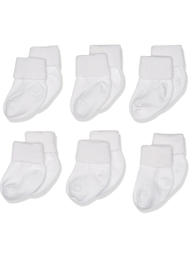 Jefferies Socks Jefferies Socks Baby Boys' Newborn Turn Cuff Bootie 6 Pair Pack  - Image 1