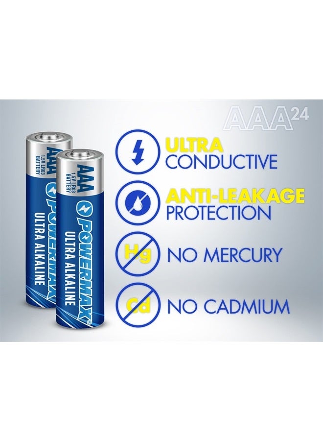 PowerMax 24-Count AAA Batteries, Ultra Long Lasting Alkaline Battery, 10-Year Shelf Life, Reclosable Packaging - Image 4