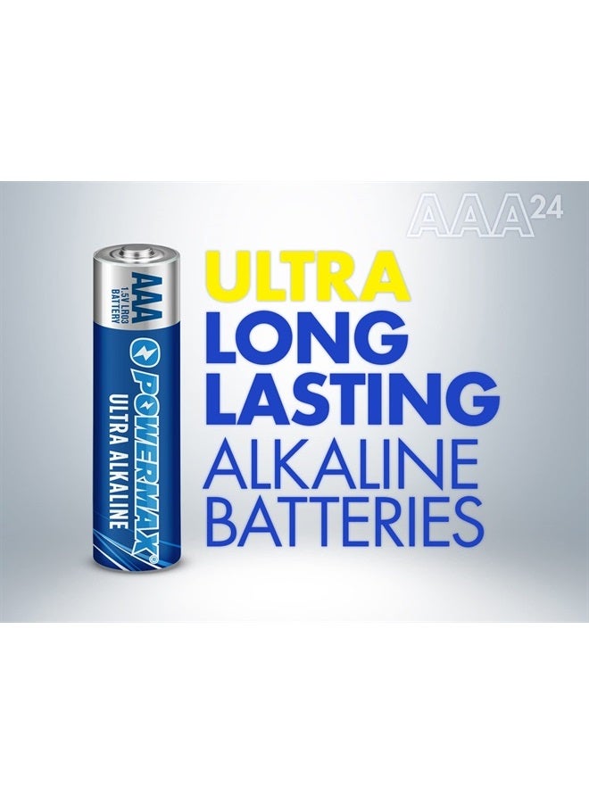 PowerMax 24-Count AAA Batteries, Ultra Long Lasting Alkaline Battery, 10-Year Shelf Life, Reclosable Packaging - Image 2