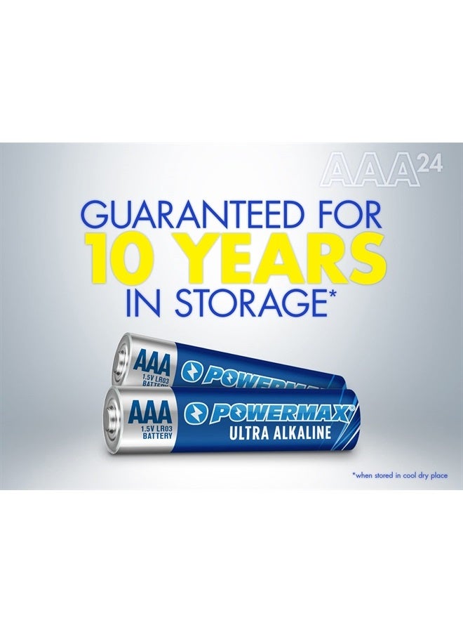 PowerMax 24-Count AAA Batteries, Ultra Long Lasting Alkaline Battery, 10-Year Shelf Life, Reclosable Packaging - Image 3