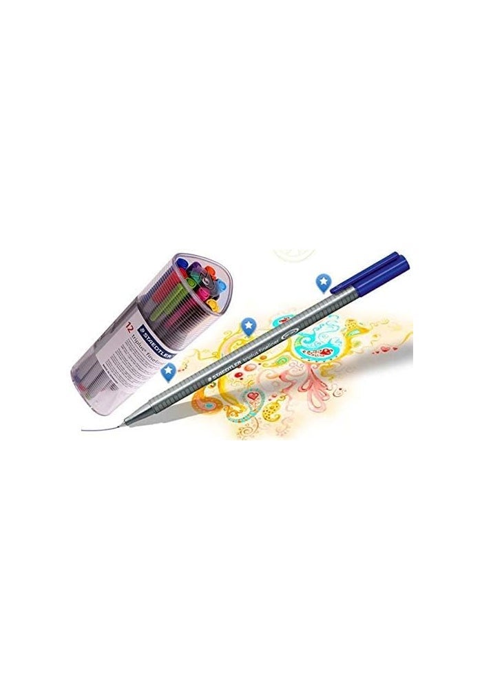 Staedtler TriplUS Fineliner Pens - Set of 12 - Image 3