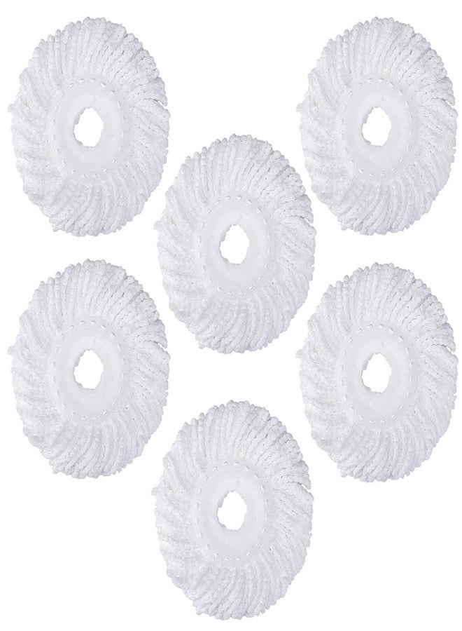 YOUSHANGJIA Spin Mop Heads Refill, Easy Wring Microfiber Replacement Pads for Deep Cleaning 6-Pack Universal Fit for Most Round Spin Mops