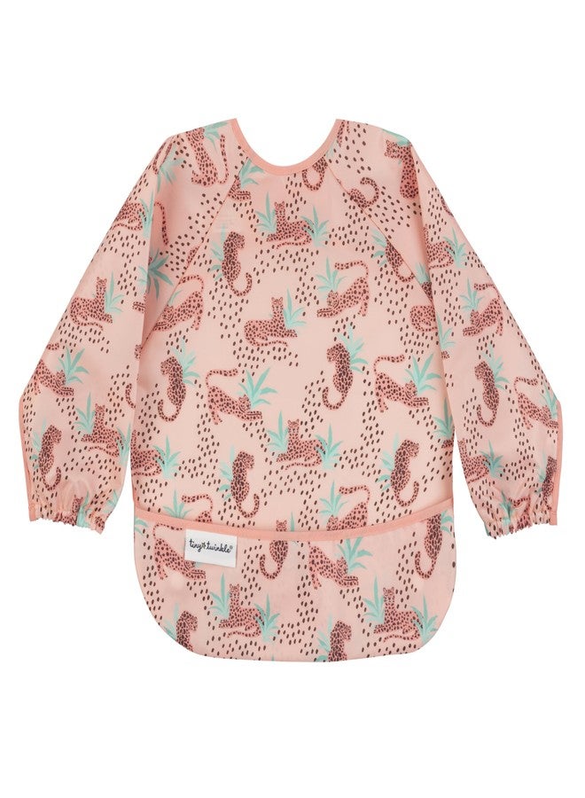 Tiny Twinkle unisex-baby Sleeved Bib Baby Bib (pack of 1), Leopard, Small 6-24 Months - Image 1