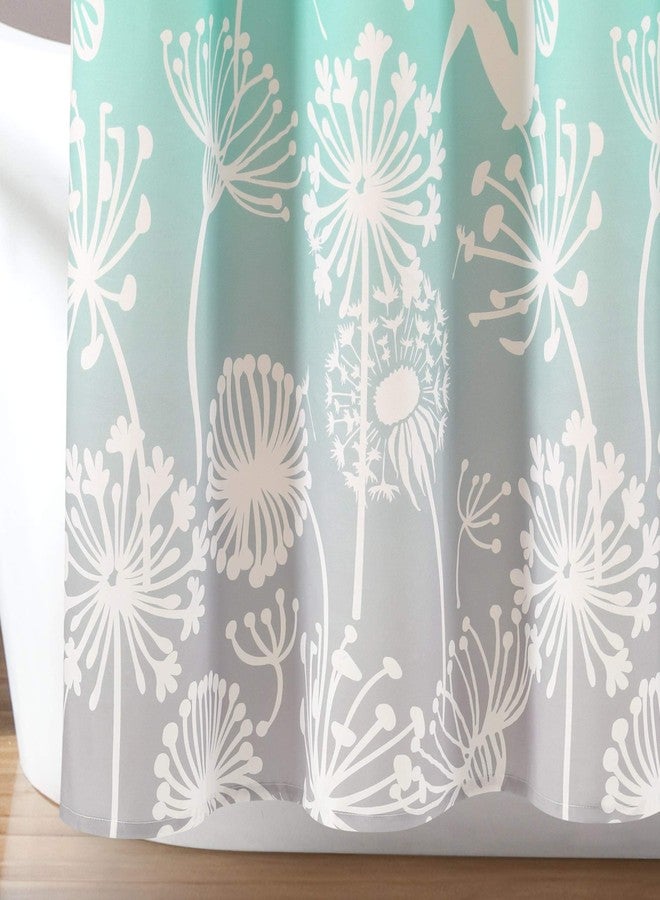 لاش ديكور ستارة حمام من Lush Decor بتصميم زهرة الهندباء المتدرجة الألوان، 72 بوصة عرض × 72 بوصة طول، ألوان قوس قزح باستيل - طبعة زهور خيالية ساحرة لحمام الأطفال - Image 4