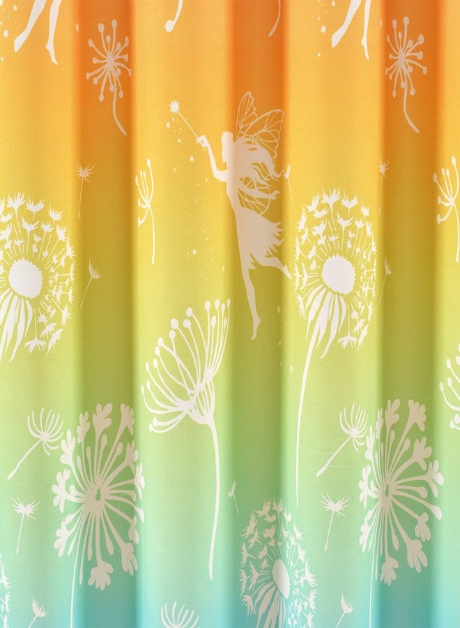 لاش ديكور ستارة حمام من Lush Decor بتصميم زهرة الهندباء المتدرجة الألوان، 72 بوصة عرض × 72 بوصة طول، ألوان قوس قزح باستيل - طبعة زهور خيالية ساحرة لحمام الأطفال - Image 3