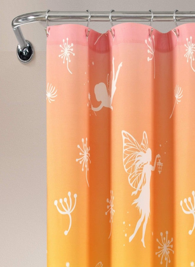 لاش ديكور ستارة حمام من Lush Decor بتصميم زهرة الهندباء المتدرجة الألوان، 72 بوصة عرض × 72 بوصة طول، ألوان قوس قزح باستيل - طبعة زهور خيالية ساحرة لحمام الأطفال - Image 2