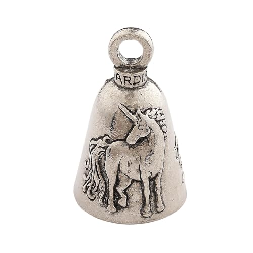 Guardian Bell Unicorn Good Luck Bell w/Keyring & Black Velvet Gift Bag | Motorcycle Bell | Lead-Free Pewter | Good Luck Gift to Friends & Family | Bike Bell | Made in USA - Image 1
