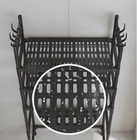 MUGATH Mugath 2 Layer Over The Washing Machine Storage Rack Metal Bathroom Shelf Space Saving Organizer for Laundry Room Wash Basin Floor Stand 2Tier Washing Machine Rack White  - Image 4