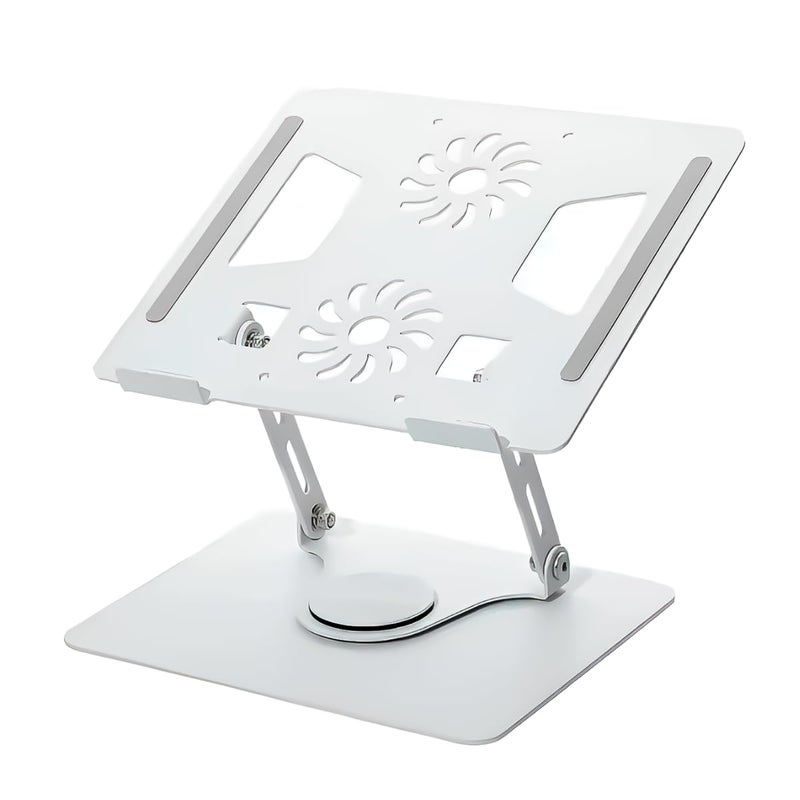 Aluminum Laptop and Tablet Stand Adjustable 360 Rotation Portable Foldable Metal Base Stand Laptop Up to 17 Inches with Adjustable Height Adjustable Ergonomic Vertical