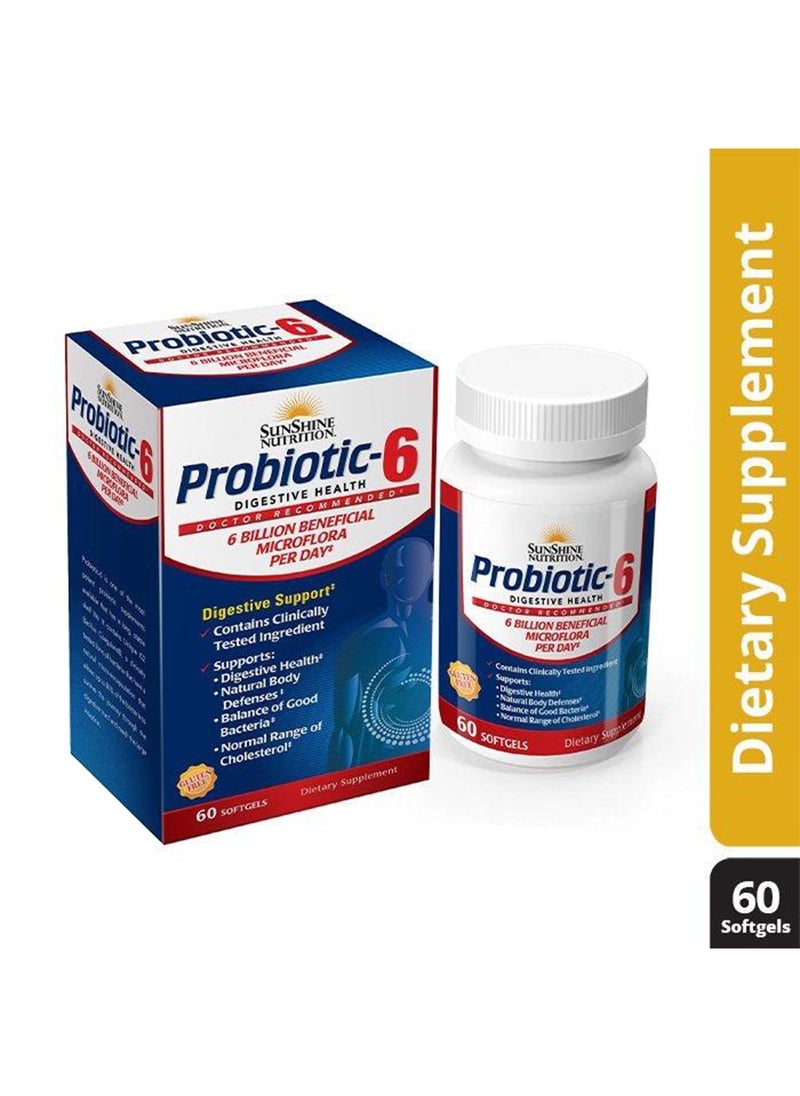 SUNSHINE NUTRITION Sunshine N Probiotic-6 60 Softgels: 08145  - Image 1