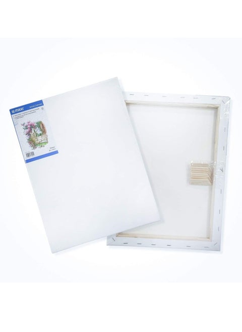 1-Piece Stretched Painting Canvas Board 30x40cm Size White
